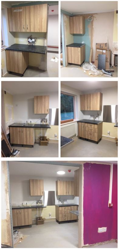 Doctors' accommodation refurbishment update - kitchen units being brought in